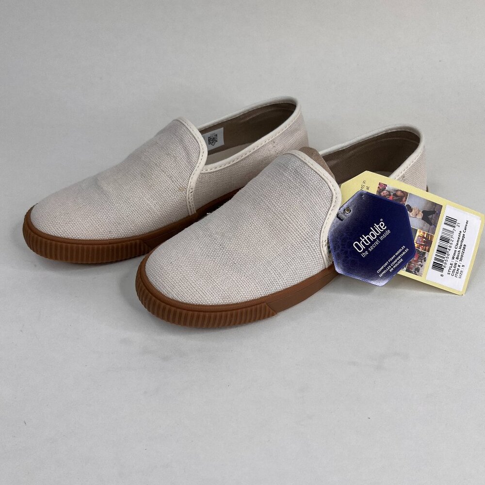 Tom's Clemente Birch Heritage Canvas Loafers, Size 5